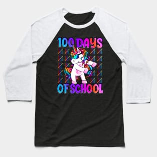 100 Days Of School  Unicorn 100 Days Smarter 100th Day Baseball T-Shirt